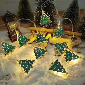 LED-snaren Kerstboom Sneeuwpop Licht Kerstversiering voor thuis 2023 Navidad Hangende hanger Ornament Nieuwjaar Decor Lichtslingers YQ240401