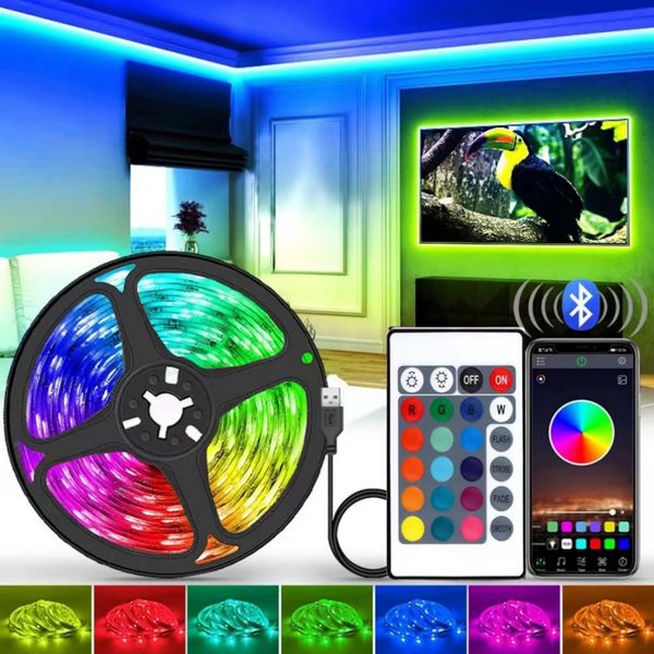 Bande Led 15 20 mètres extérieur Wifi Alexa 5050 5V Rgb bande Led lumières pour chambre cuisine barre rétro-éclairage décoration