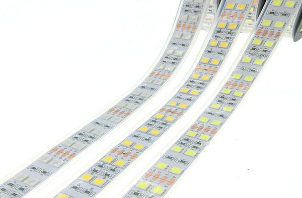 Tira de LED 5050 120 LEDsm DC12V tubo de silicona impermeable luz LED Flexible doble fila 5050 tira de LED 5mlot3885035