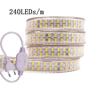 Led-striplicht 240 leds dubbele rij 220 V 110 V SMD 5730 flexibele tape 5730 kristalheldere PVC-buis voor duurzaam gebruik en helderheid Powe285M