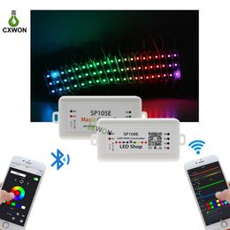 Contrôleur de lumière de bande LED SP105E SP108E Wifi Musique Bluetooth 4.0 Prise en charge IOS / Android APP WS2811 2812 2801 6803 IC Pixel Controll