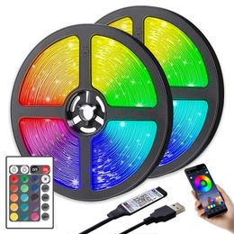 LED Strip Light Fita RGB 2835 Luces String Flexible Lampe Ruban DC5V Bluetooth Contrôle Infrarouge TV Rétro-Éclairage Décoration De Fête À La Maison