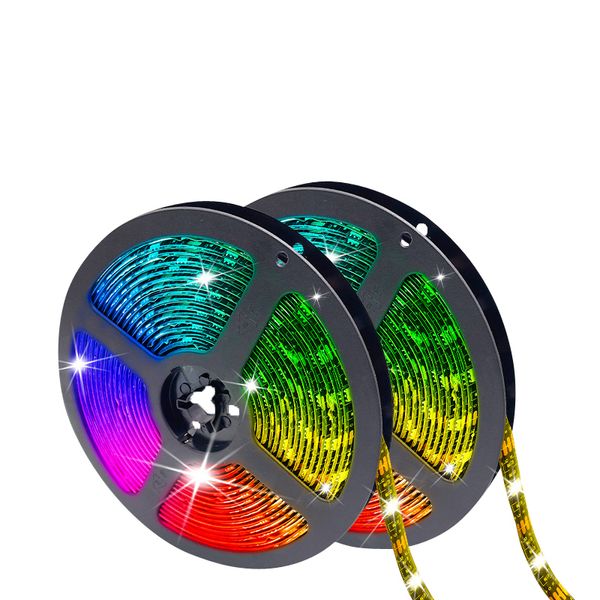 Tiras de luces LED 16.4 pies Tiras de luces que cambian de color a prueba de agua Control remoto brillante 5050 Iluminación RGB multicolor para habitación Dormitorio Cocina Patio Fiesta usastar
