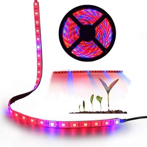LED Strip Lights Full Spectrum Plant Grow Lighting 5 M / Roll 300 LED's 5050 Chip Fitolampy Waterdicht voor Indoor Greenhouse Hydroponic Planten