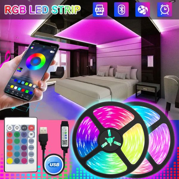 LED STRIP LIGNES NAVIDAD DÉCOR DE RAYON DE GAME LED 10m 20m RVB 5050 BLUETOOTH USB TV LED LED LED LED LED CHRISTMA Decoration