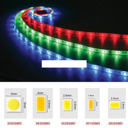 Tira de luces LED SMD blanco cálido rojo verde azul RGB Flexible 5M rollo 300 Leds cinta impermeable no impermeable