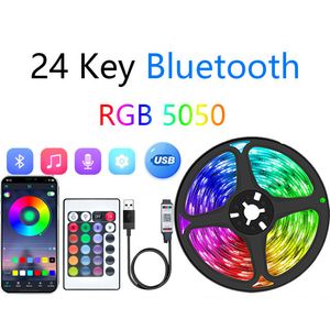 Bande lumineuse LED avec 24 touches Bluetooth APP contrôle TV fond musique synchronisation bande pour chambre décoration SMD5050