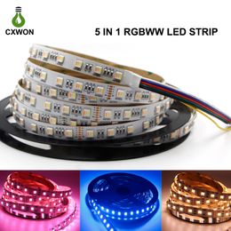 LED-strip RGBWWE Decoratie dimbaar 5 in 1 LED-strip 12V 24V 5050SMD 60LEDS / M LED-band Strip 3 Garantie