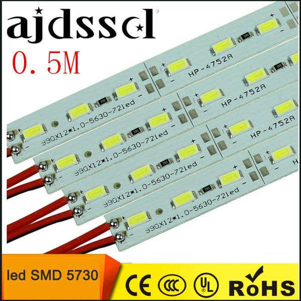 Tiras de LED 10 Uds * 50cm venta al por mayor de fábrica DC 12V SMD 5730 5630 tira de luz LED rígida rígida P230315