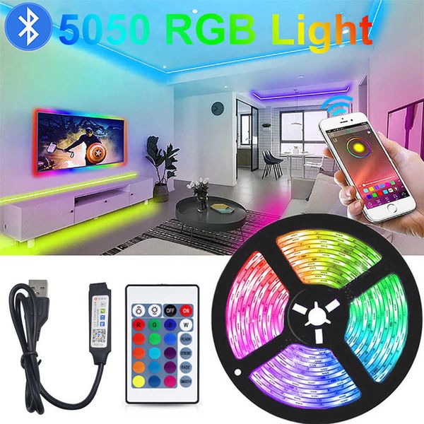 Bandes LED 15 / 20M LED Strip Lights RGB 5050 Led Light Home Decor Lampe de mariage Bluetooth Control Led Tape Neon Lamp Led Lights for Room P230315