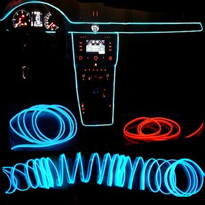 Tiras de LED de 1M/2M/3M/5M, iluminación Interior de coche, tira de LED decorativa, guirnalda de cable, línea de tubo, luces de neón flexibles con unidad USB