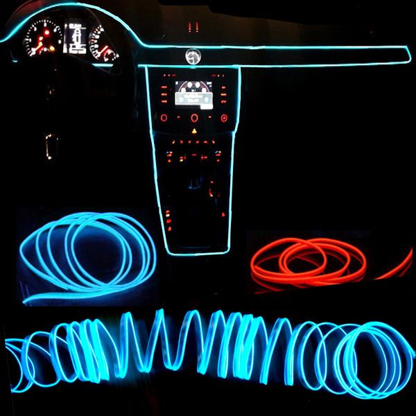 Bandes de LED 1M/2M/3M/5M éclairage intérieur de voiture bande de LED décoration guirlande ligne de Tube de câble métallique néons flexibles avec clé USB