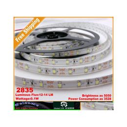 Bandes Led 2835 Smd Strip Light Blanc Froid Couleurs Chaudes 5M Flexible 16Ft 60Led / M 5M / Lot Imperméable Super Bright 12V Drop Delivery Lig Dhlxl