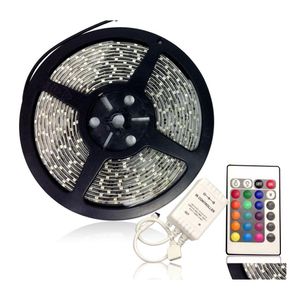 LED -strips 3528 RGB Waterdicht IP65 60 LED M 5M SMD Flexibele stripverlichting 24 Sleutel IR Remote Controller Drop Leving Lighting Holiday Dh4yo