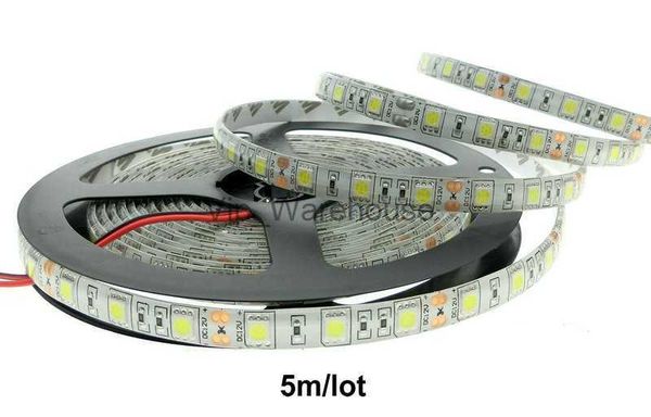 Bandes LED 5 mètres LED bande lumineuse blanc chaud 5 M 5050 SMD super lumineux haute puissance étanche Flexible 300 LED bleu chaud blanc froid rouge HKD230912