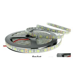 Bandes Led 5 Mètres Bande Lumineuse Blanc Chaud 5M 5050 Smd Super Lumineux Haute Puissance Étanche Flexible 300 Bleu Frais Rouge Drop Delivery Li Dhvjr