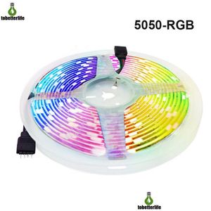 LED-strips 5050 RGB Strip Licht DC12V 30LED/M 60LED/M Flexibele tapelamp Waterdicht Non-waterbestendig 5m Decoratie R/G/B/W/WW DROP DELIV DHCHN