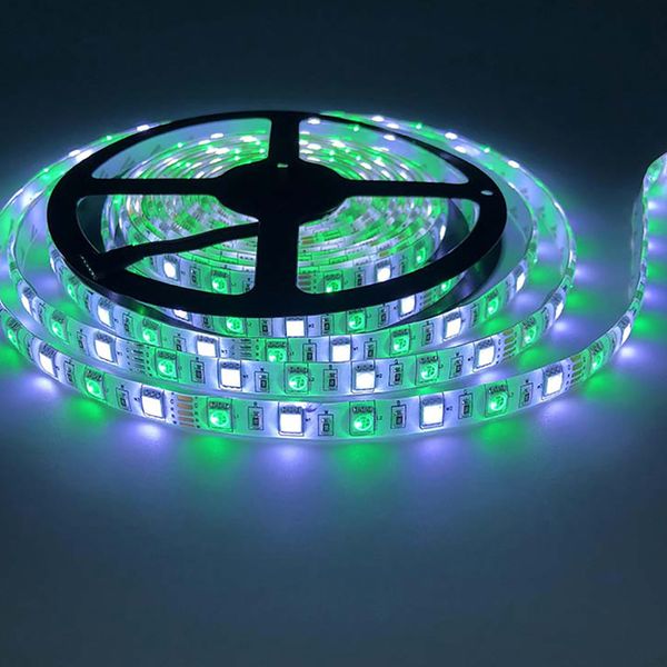 Bandes LED 5050 SMD 5M 600LEDs RGB Flexible LED Strip Rope Tape Lights 120LEDs / M Tube Étanche Lumière 12V pour Mariage Fête Éclairage Extérieur Maintenant usalight