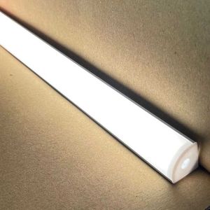 Tiras LED 50 cm 20 pulgadas regulable en forma de V LED barra de luz 16x16 mm 12 VDC 6 W lente curva contador armario cinta de esquina perfil de aluminio P230315