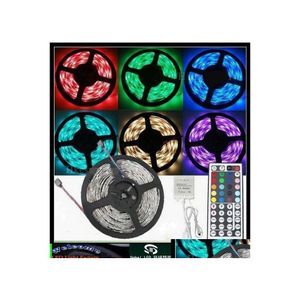 Bandes Led 5M Bande Lumineuse Rgb Flexible 16Ft 5050 Smd 150 Leds Étanche Ir Télécommande Baisse De Prix Livraison Lumières Éclairage Hol Dhbcm