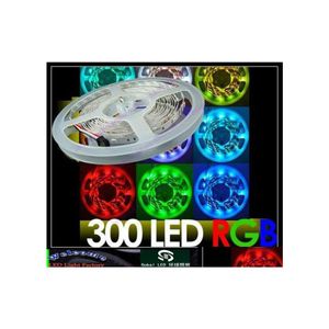 Tiras LED 5M Rgb 5050 Smd 300 LED Luz de tira con 44 teclas Controlador remoto IR No impermeable Ce Rosh Drop Entrega Luces Lightin DHV3N