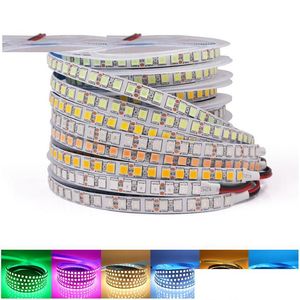 LED -stroken 5m strip SMD 5050 5054 Tape Waterdicht lintdiode 12V 2835 Flexibel neonlicht 60/120leds/m Lichten voor kamerdecoratie Dhqg7