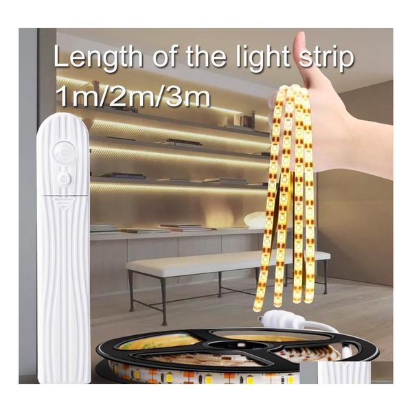 Bandes LED 5M USB Tira Stripe Light Étanche Flexible Lampe Bande Capteur De Mouvement Cuisine Placard Armoire Escalier Nuit Bande Drop Delive Dhh7O