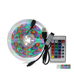 Bandes LED 5V 2835 USB bande lumineuse 1M 2M 4M 5M Rgb couleur TV éclairage de fond décoration fée lumières livraison directe vacances Dhz3W