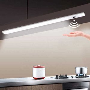 LED -strips Aluminium profiel LED Strip Balk Lichte hand Sweep Sensor LED Keukenverlichting Kleur Veranderbare achtergrondverlichting voor kastkastlamp P230315