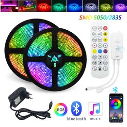 Bandes LED Bluetooth musique 5050 LED bande lumineuse SMD 2835 ruban Flexible fita 5M 10M 15M RGB lumière LED bande Diode DC12V LED lumières pour chambre P230315