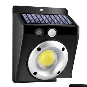 Led-strips Brelong Solar Light Buitenmuur Veiligheid Bewegingssensor Waterdicht Cob Body 3 Modi Drop Delivery Lights Verlichting Vakantie Dhjih