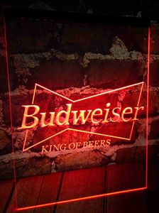 Bandes LED Budweiser KING OF beer bar pub club 3d signes LED néon signe décoration de la maison artisanat HKD230912