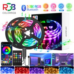 Bandes LED ColorRGB LED Strip Light 5m-30m RGB 5050 Flexible Ruban DIY Led Light Strip Téléphone APP Bluetooth 16Millon Couleurs P230315