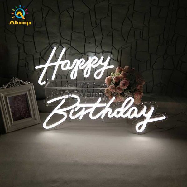 Tiras de LED Luz de letrero de neón 3D personalizada Feliz cumpleaños / Oh Bebé Palabras Neones Tubo Decoración Luces para bar Pub Club Carta Tablero Fiesta Fondo Decoración HKD230912