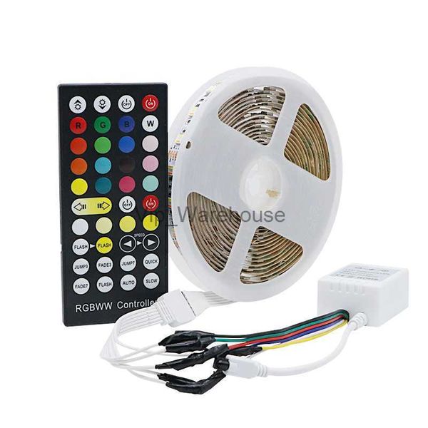 Bandes LED DC12V/24 V 5050 SMD 5 couleurs en 1 puce LED bande LED flexible RGB + blanc froid + blanc chaud 60 LED s/m avec contrôleur 40 touches HKD230912