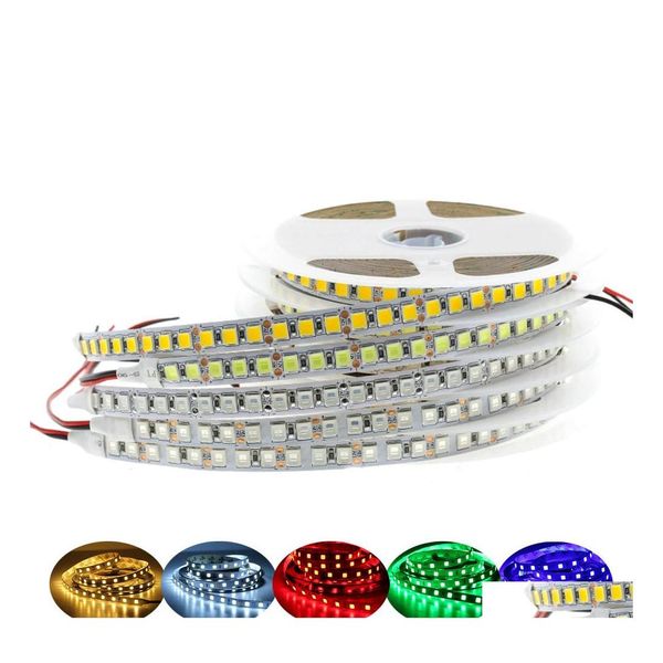 Tiras LED Dc12V Tira de luz 5054 Cinta flexible impermeable 60Leds/M 120Leds/M Más brillante que 5050 3528 12V Cinta de diodo Rgb 5 m/lote Dr Dheya