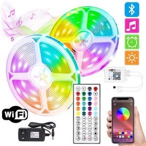 Tiras LED DC24V RGB LED WIFI Control LED Tira Alexa Home Magic Tipo para TV Fondo Bluetooth 5050 Luz con control remoto P230315