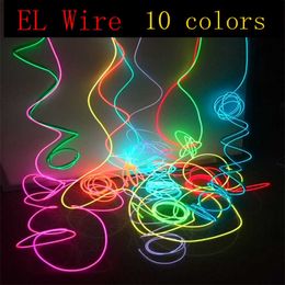 LED Strips El Wire 1/2/3/5/10meter touwbuis Kabel Diy LED Strip Lichten Flexibel Neon Glow Light voor feestdansdecoratie P230315
