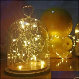 LED Strips Fairy Lights Copper Wire String 20 2m Holiday Outdoor Lamp Garland Luces for Christmas Tree Wedding Party Decoration Drop Otisc