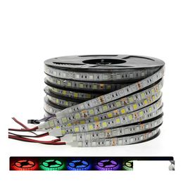 Bandes Led Haute Birght 5M 5050 2835 Lumière Chaude Blanc Pur Rouge Vert Rgb Flexible Rouleau 300 Leds 12V Ruban Extérieur Drop Delivery Ligh Dhj8V