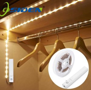 LED -strips keukenkast lichte tape led bewegingssensor led strip licht niet waterdichte draadloze pir led lamp batterij trappen garderobe lamp p230315