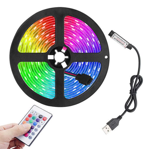 LED Strips LED Strip Licht RGB 1/2/3/4/5M USB 2835SMD Flexibele Lamp tape Met Afstandsbediening Voor TV Backlight Home Party Decoratie P230315