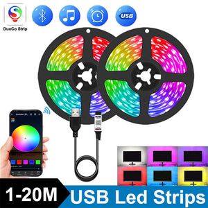 LED -strips LED -stripverlichting voor tv Smart USB LED -verlichting Flexibele neonlichten Strips RGB LED -tape 5050 Bluetooth -lichten Decoratie USB P230315