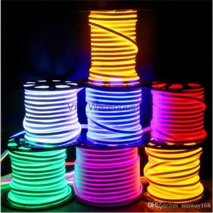 Bandes LED Bande LED néon corde flexible lumière étanche IP68 mini bande LED 220V 110V ruban flexible pour éclairage extérieur avec prise d'alimentation HKD230912