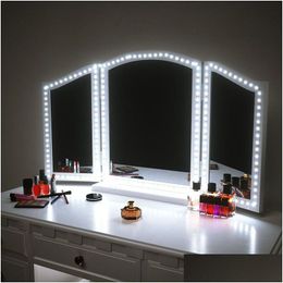 LED Strips Make -up Mirror Strip Licht 13ft 4m 240leds Vanity Lights Kit voor tafel ingesteld met dimmer S Drop levering verlichting Vakantie DHZSZ