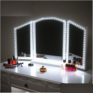LED Strips Make -up Mirror Strip Licht 13ft 4m 240leds Vanity Lights -kit voor tafel ingesteld met dimmer s vorm druppel levering verlichting Holid Dhgox