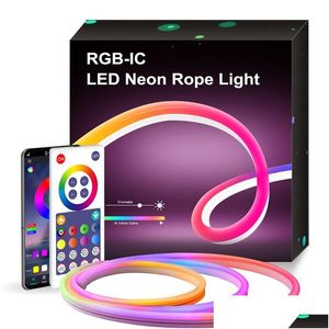 Tiras LED NEON Strip Light with Music Sync Dream Color Smart App 16 Million Diy Colors Wifi Bluetooth Luces de entrega de caída de cuerda DHVNU