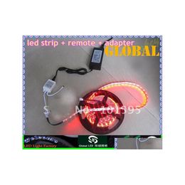 Bandes Led Prix Bande Lumineuse 5M 5050 Smd Rgb Flexible Non Étanche Avec Télécommande Ir 44 Touches 12V 5A Adaptateur D'alimentation Dro Dhh4I