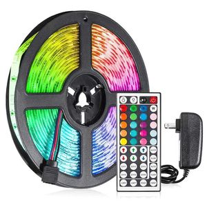 LED -strips RGB LED Strip 5m 10m 20m SMD2835 DC12V Licht Smart 44Key Remote Regeling Flexibele diode tape LID LED -LICHT VOOR HOORDECORATIE P230315