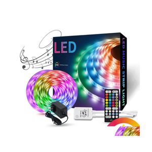 Bandes LED RVB LED bande lumineuse 5M 10M ruban adhésif étanche Dc12V ruban musique bande flexible lampe livraison directe lumières éclairage Dhclx